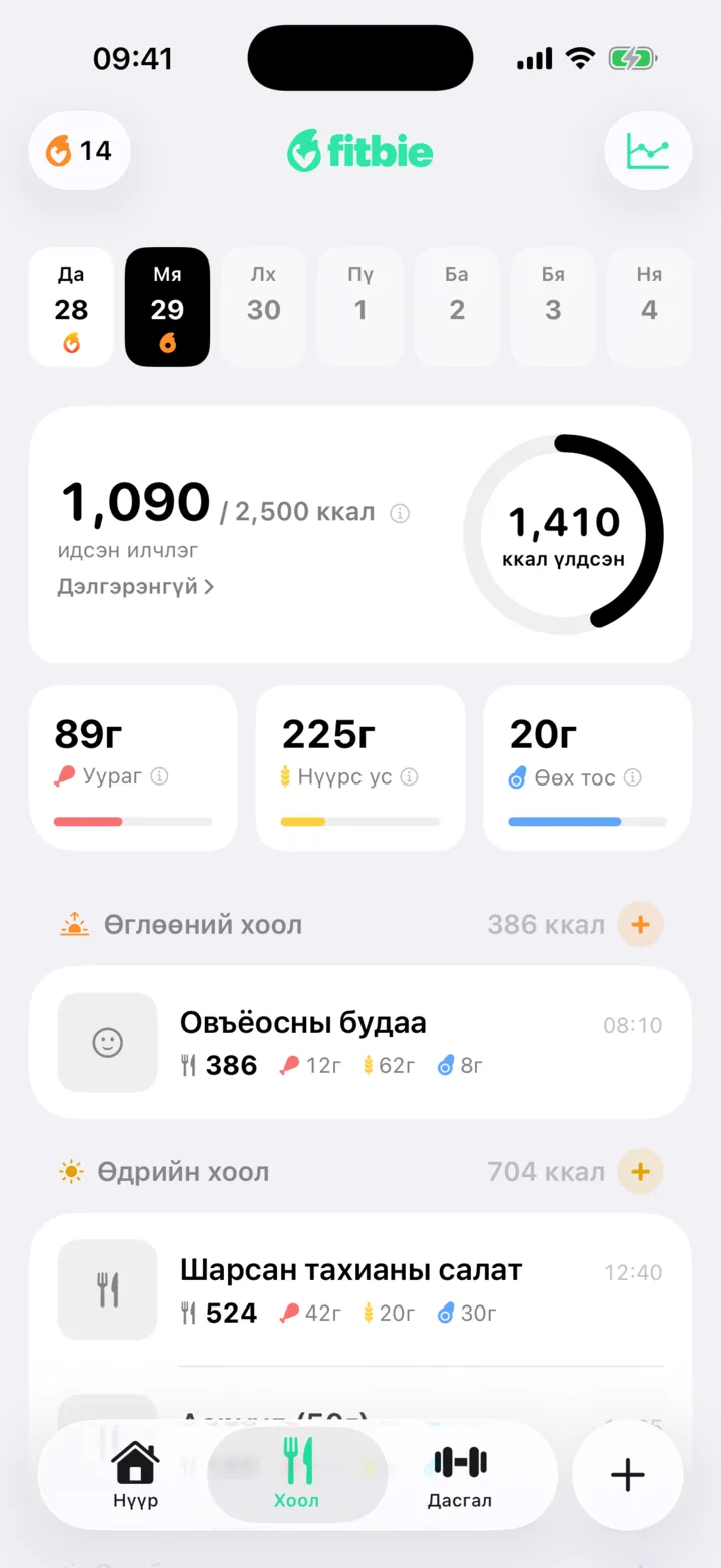 Хоолны бүртгэл дээрх зургаар таньсан шарсан тахианы салат, 524 ккал
